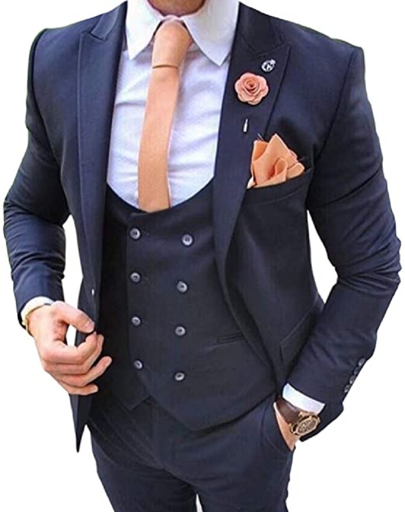 Men Formal Wear Blue - Lacivert erkek Takım Elbise 3 Adet
