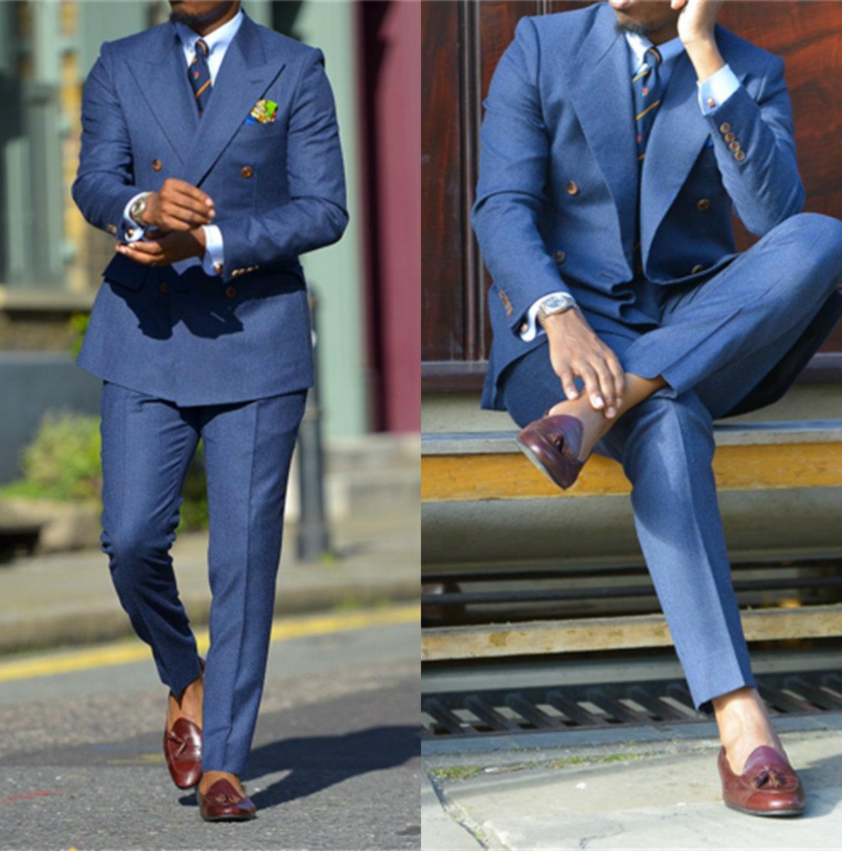 Men Formal Wear Blue - Koyu mavi resmi erkek takım elbise