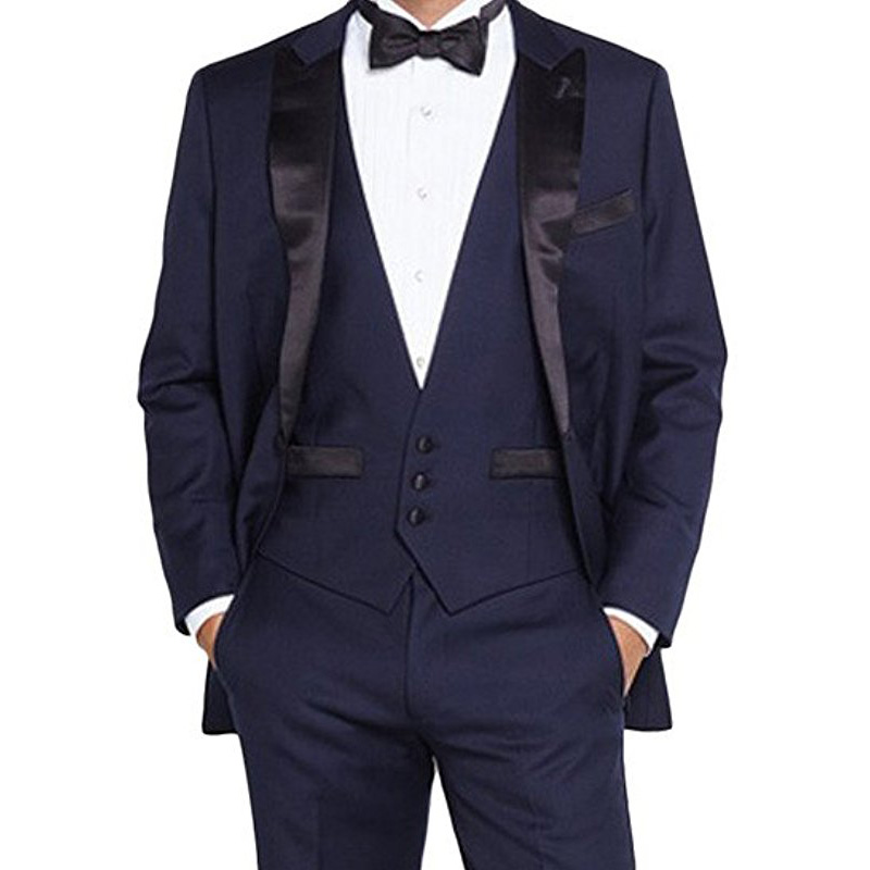 Men Formal Wear Blue - Lacivert Düğün Sağdıç Smokin Damat Giyim