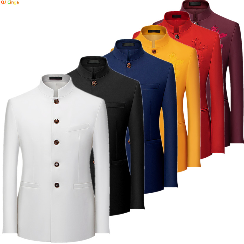 Men Formal Wear Blue - 2026 Erkek Çin Tarzı Uzun Kollu