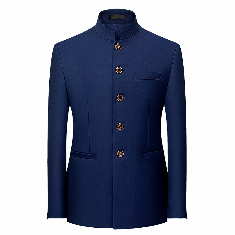 2026 Erkek Çin Tarzı Uzun Koll - Men Formal Wear Blue incelemesi ve fiyatı