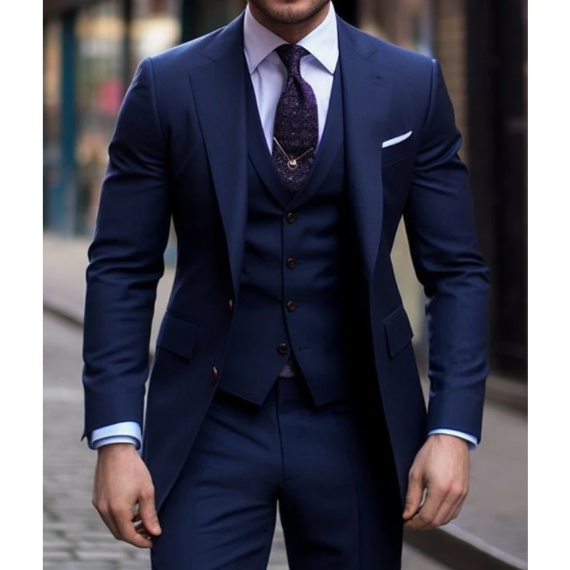 Lacivert 3 Parça Rahat Erkek T - Men Formal Wear Blue incelemesi ve fiyatı