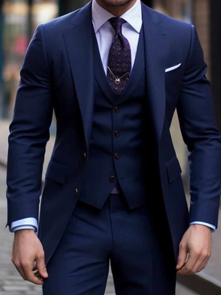 Lacivert 3 Parça Rahat Erkek T - Men Formal Wear Blue incelemesi ve fiyatı